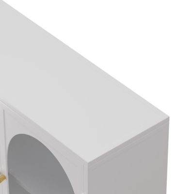 47" 4-Door Glass Wall Cabinet, White