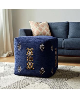 Polyester Blend Ottoman for Living Room Footrest and Home Seating