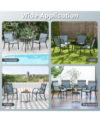 Patio Chairs Set of 2 with All Weather Breathable Fabric