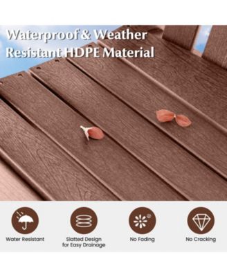 HDPE Patio Chair with Armrest and Footrest for Indoor Outdoor