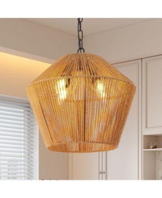 Boho Hemp Rope Pendant Light