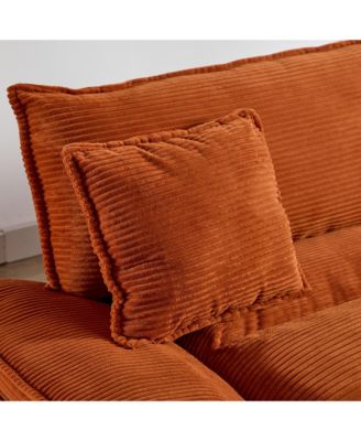 1 Pc. Corduroy Upholstered Comfy Sleeper with Pillows Sofa