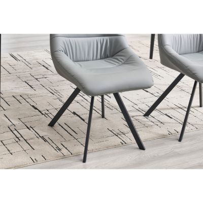 Streamdale Dining Chair,Thickened fabric chairs with metal legs Set of 2,Grey