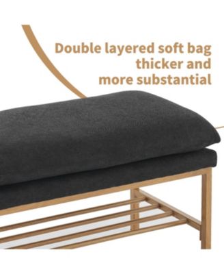1 Pc. + Linen Storage Shoe Bench with Shelf  Bench