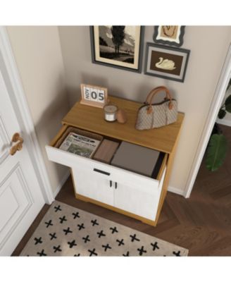 Streamdale Freestanding 4-Tier Shoe Cabinet with Drawer and Adjustable Shelves