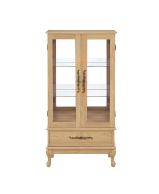 Lighted Glass Curio Cabinet with Shelves