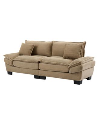 Corduroy Sofa Sleeper Couch with Pillows