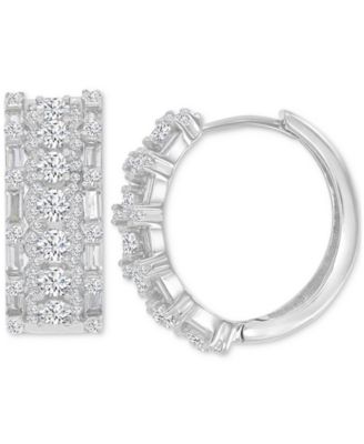 Macy's - Oval Puffy Hoop Earrings in 14K Gold over Sterling Silver