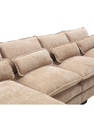 Streamdale Chenille, high quality sponge filling, solid wood frame, oversized four-seater, U-shaped combination sofa