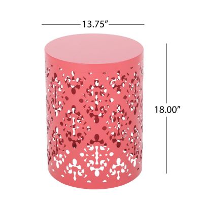 Streamdale Modern Iron Cut Side Table with Cylindrical Design