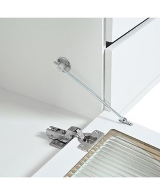 Modern TV Stand with Fluted Glass Sliding Door, Media Console with Storage and LED Backlight (White)