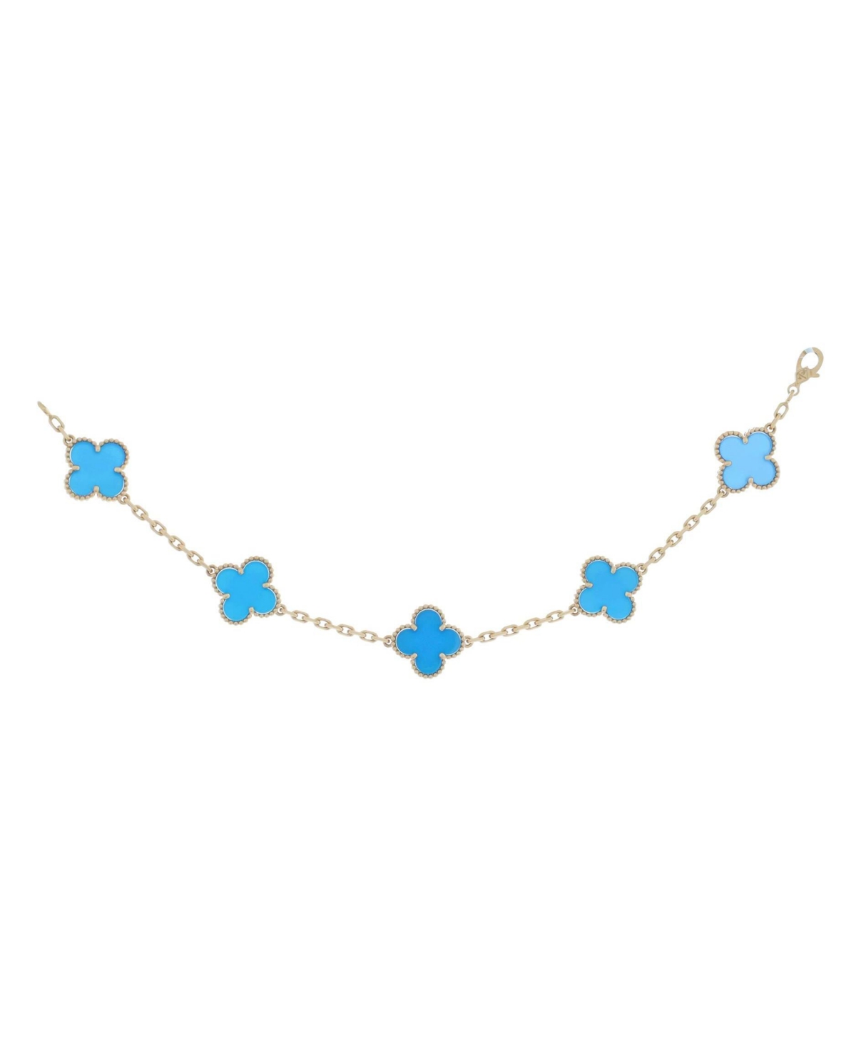 Vintage Alhambra 5 Motifs Bracelet 18K Gold and Agate - 18k gold
