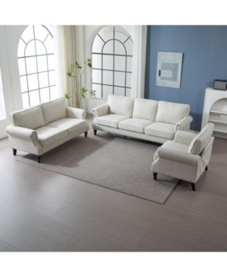 Streamdale 68'' Nailhead Trim Sofa, Rolled Arm, Faux Leather, 2 Seater