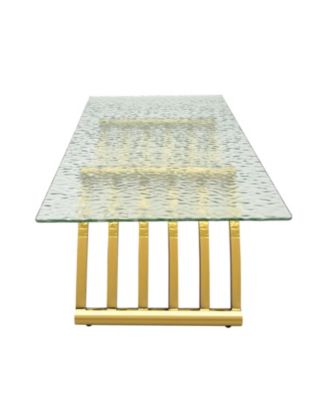  Gold Rectangle Stainless Steel Coffee Table with Glass Top