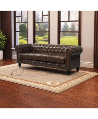 3-Seat Modern Chesterfield Sofa with Button Tufting for Living Rooms