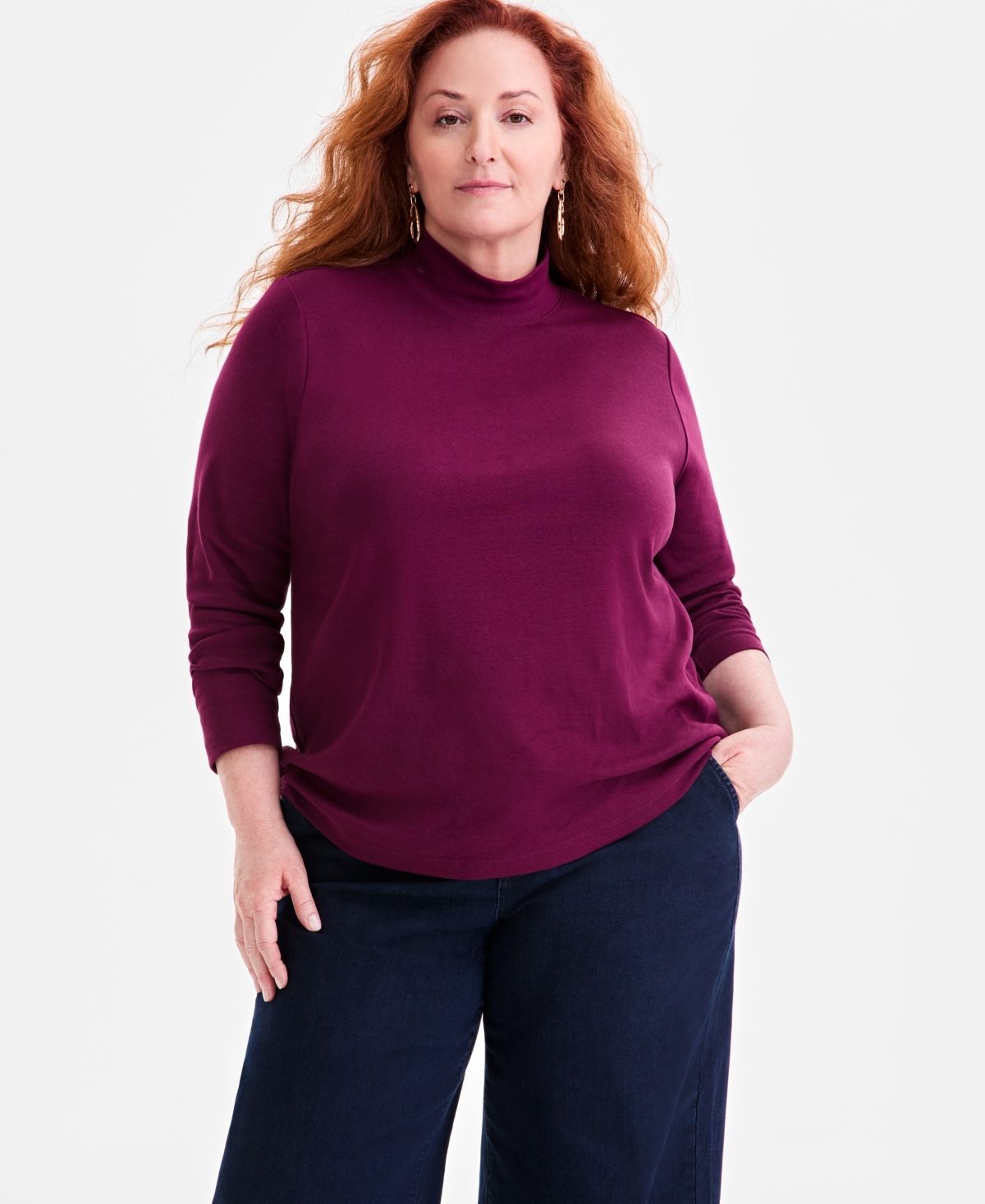Style & Co Plus Size Mock-Neck Top, Exclusively at Macy's