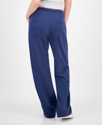 Juniors' Mixed Media Denim Sweatpants