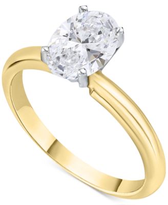 Certified Diamond Oval-Cut Solitaire Ring (1 ct. t.w.) in Platinum or 18k Gold