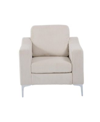 Beige Corduroy Convertible Sectional Sofa