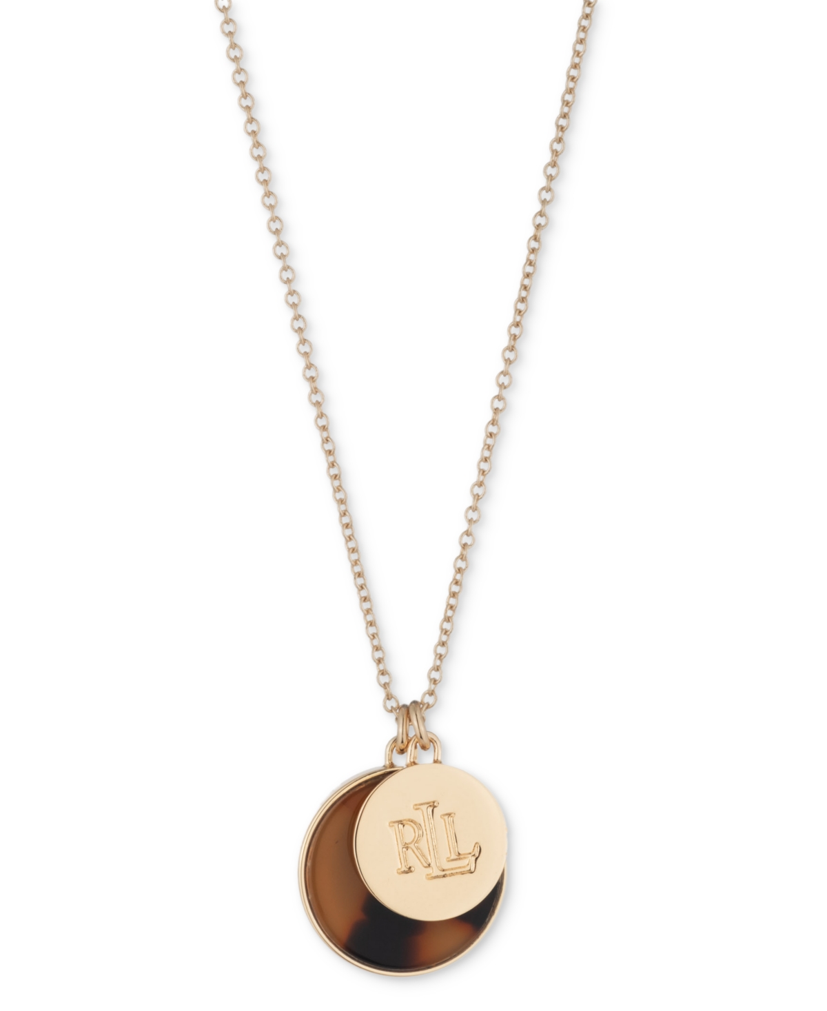 Ralph Lauren Gold-tone Tortoise Logo Pendant Necklace, 16" + 3" Extender
