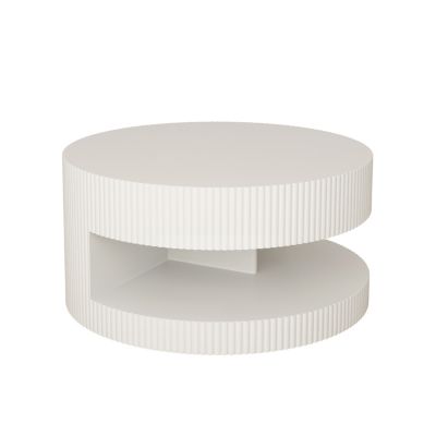 Streamdale Round Coffee Table with Storage, Modern Vertical Stripe Design