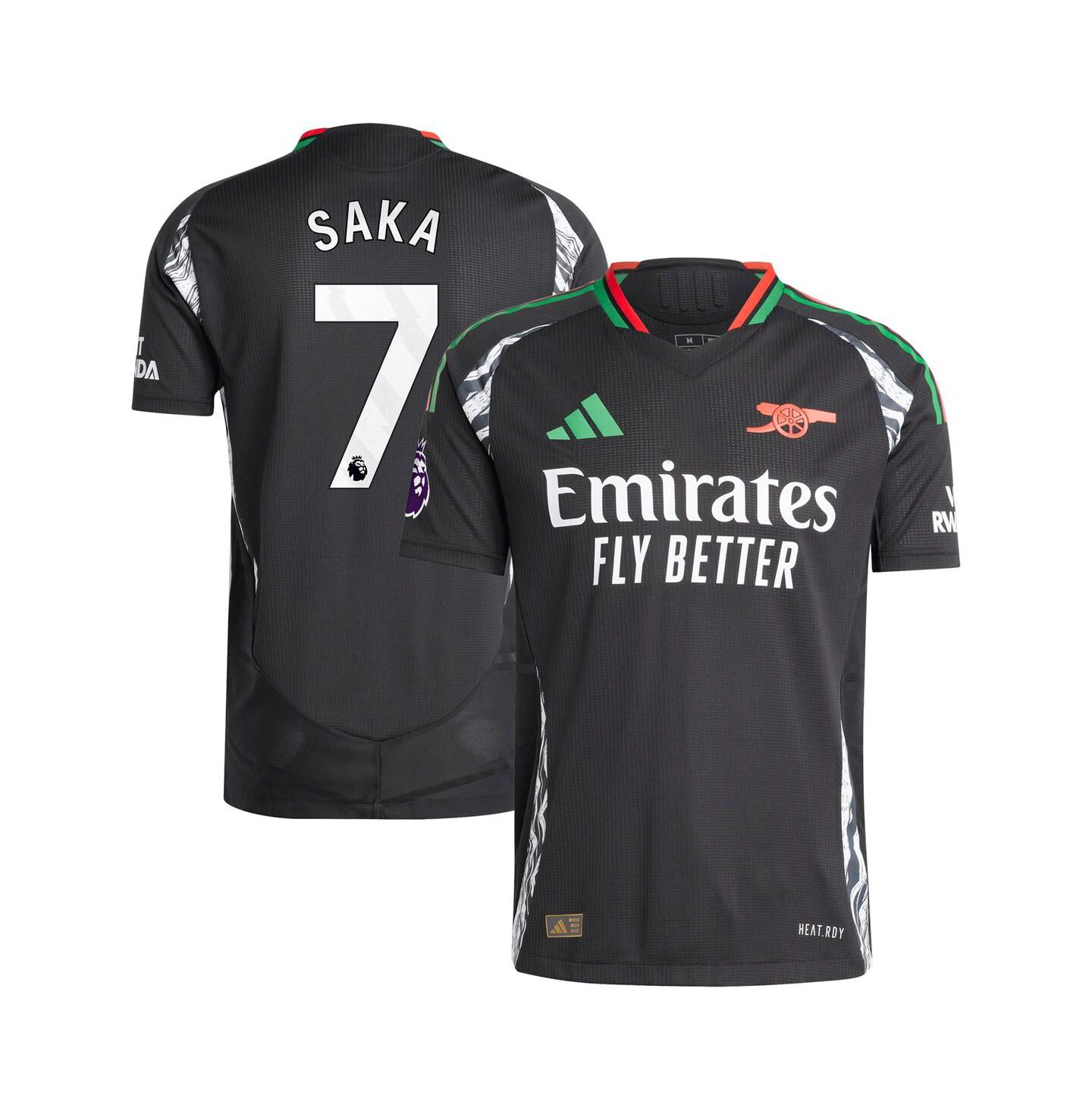 Мужской топ adidas Bukayo Saka Black Arsenal 2024/25 Away Authentic Player Jersey — фото 1