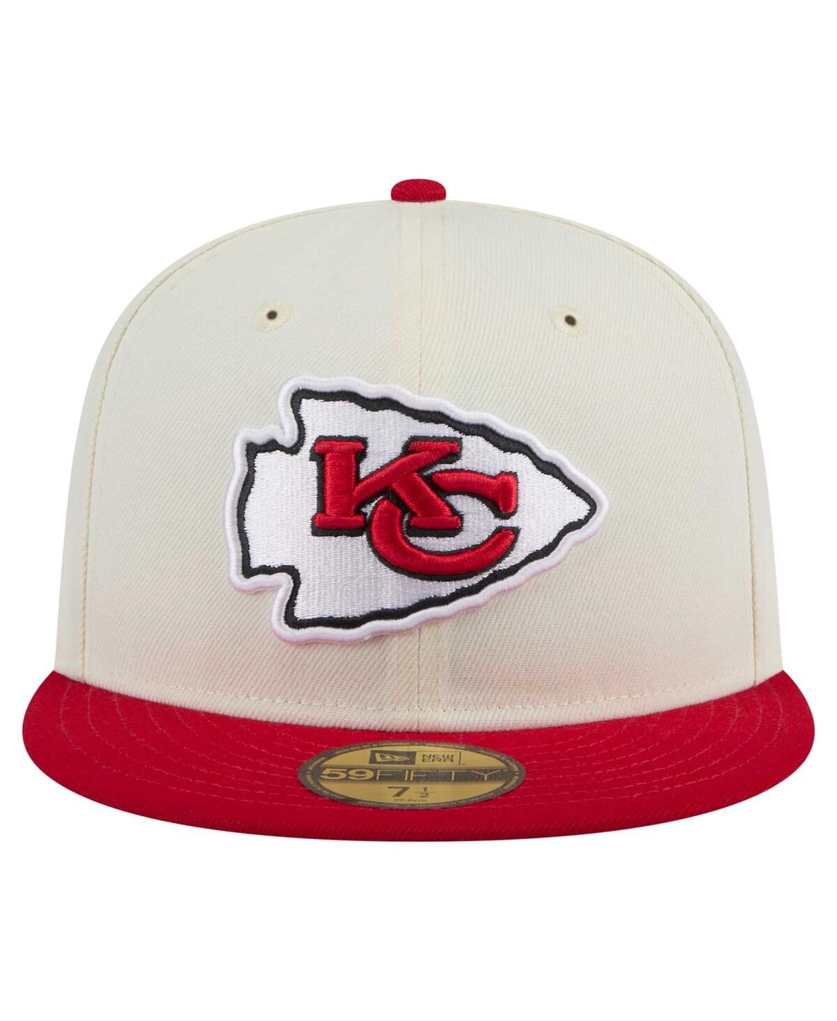 New Era Men's White/red Kansas City Chiefs Main 59fifty Fitted Hat
