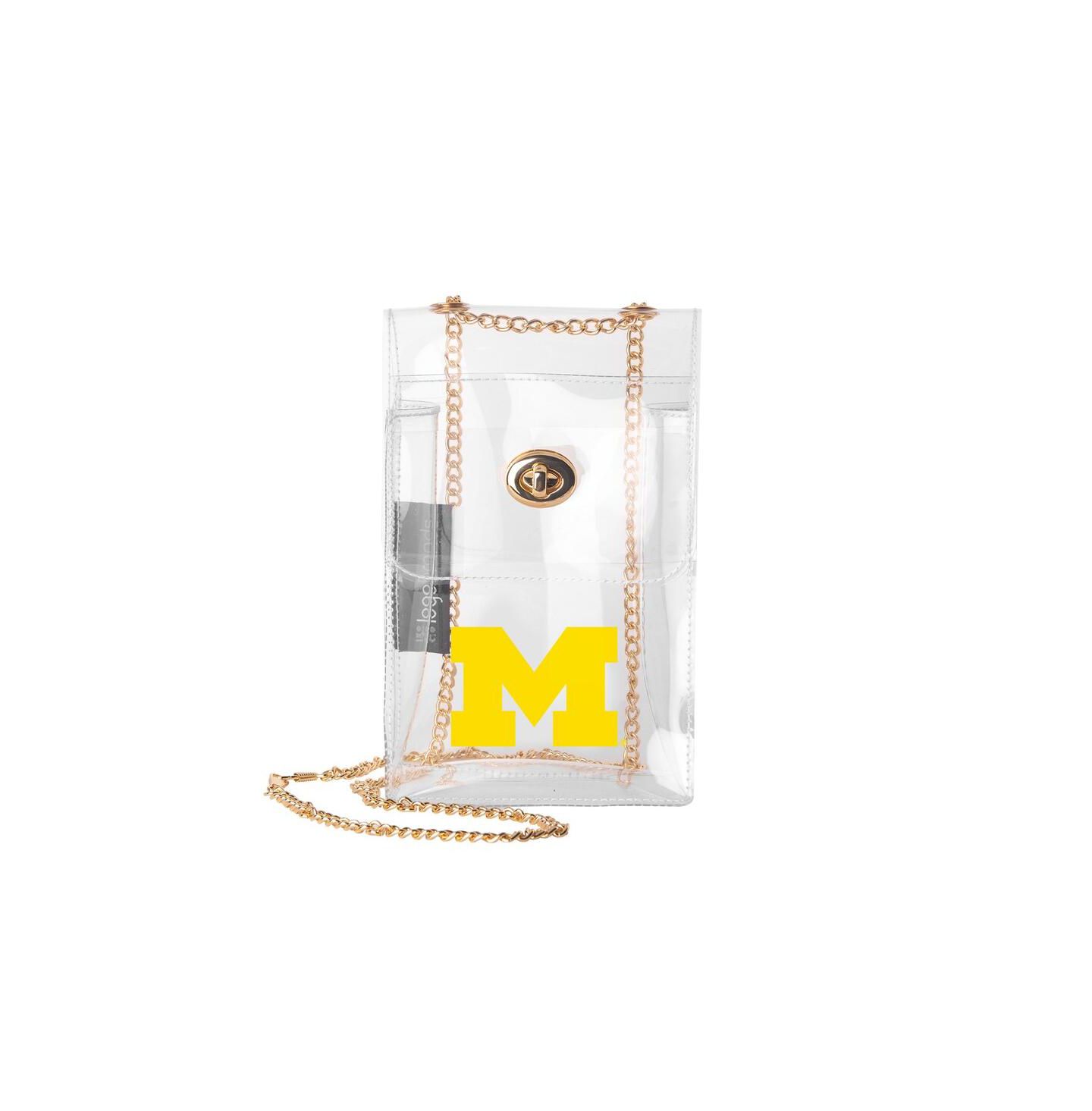 Женская сумка Logo Brands Michigan Wolverines Clear Essential Crossbody Purse — фото 1