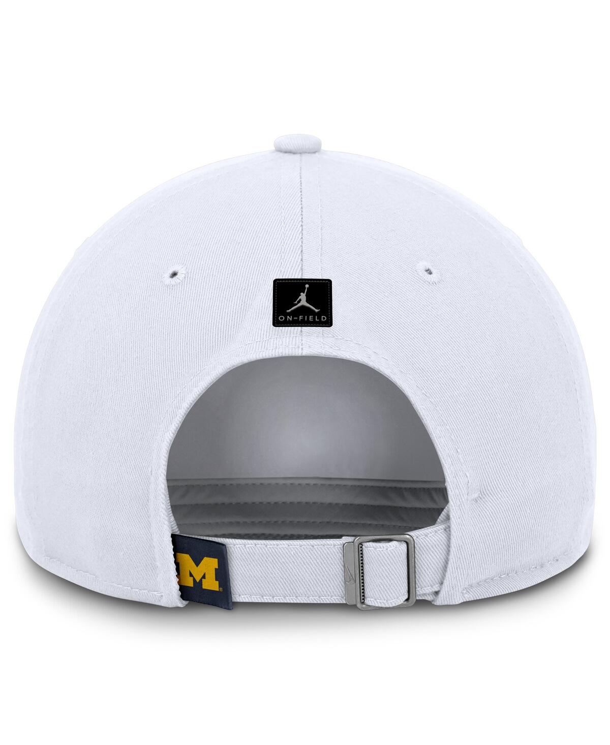 JORDAN MEN'S WHITE MICHIGAN WOLVERINES CLUB TRI-GLIDE ADJUSTABLE HAT 