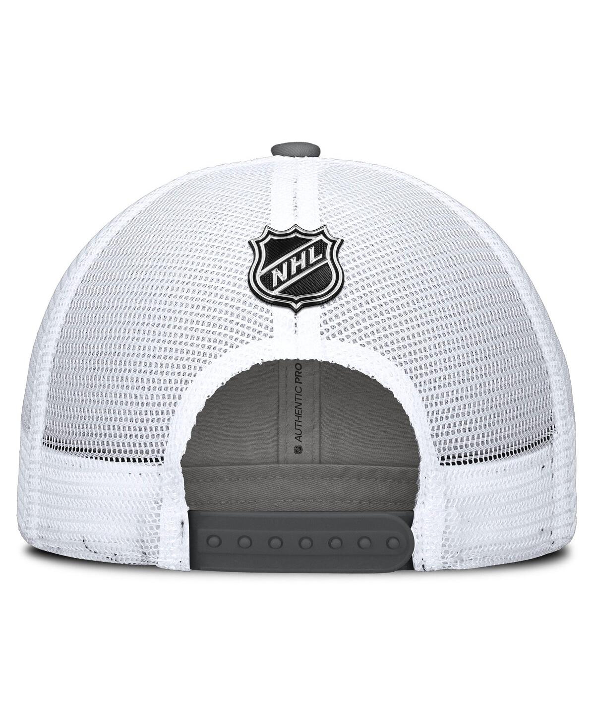 Fanatics Men's Gray/white Vegas Golden Knights Authentic Pro Simple Rink Trucker Adjustable Hat