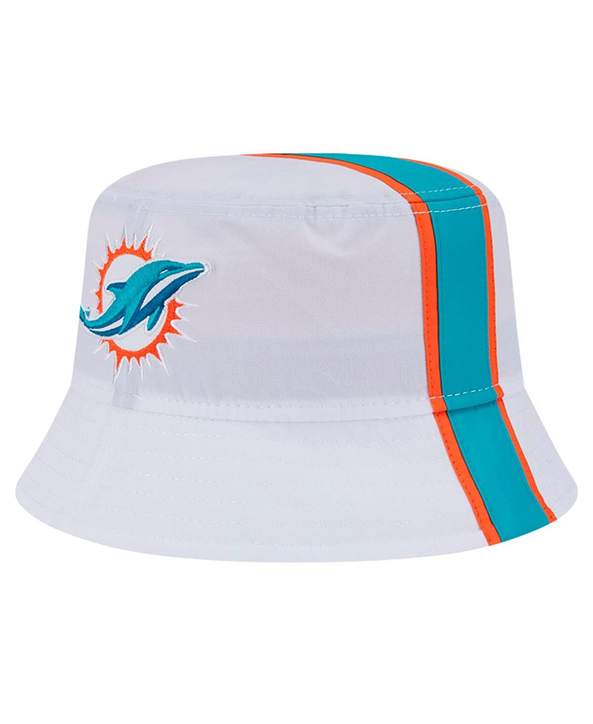 Shop New Era Men's White Miami Dolphins Helmet Bucket Hat