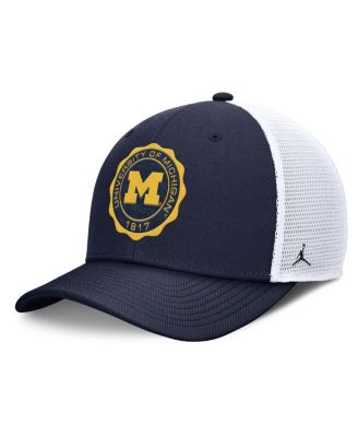 Jordan - Men's Navy/White Michigan Wolverines Rise Trucker Adjustable Hat