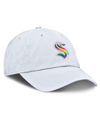 Men's White Seattle Kraken PRIDE Adjustable Hat