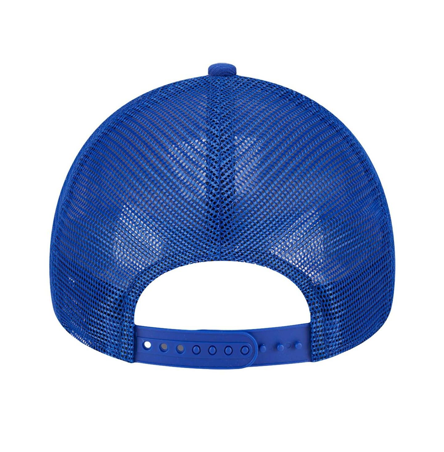 Мужская кепка New Era Royal/Gold Golden State Warriors Tip Off A-Frame Trucker 9FORTY Adjustable Hat — фото 4