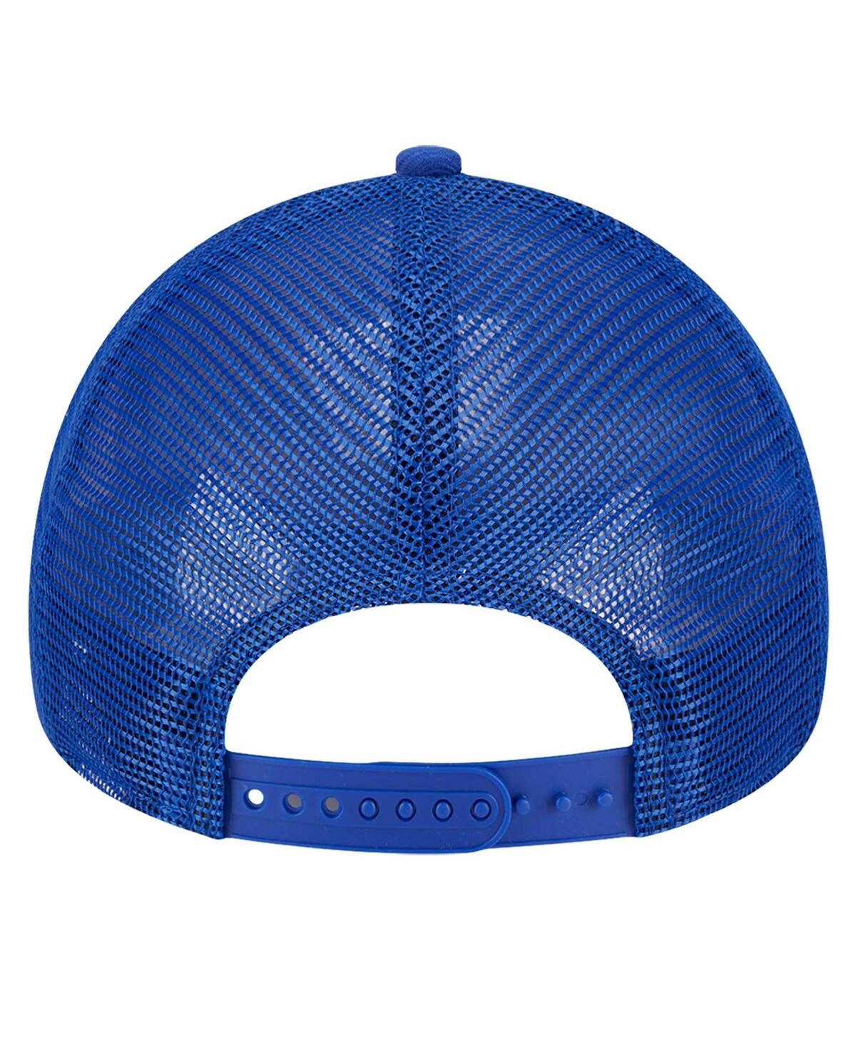 New Era Men's Royal/gold Golden State Warriors Tip Off A-frame Trucker 9forty Adjustable Hat
