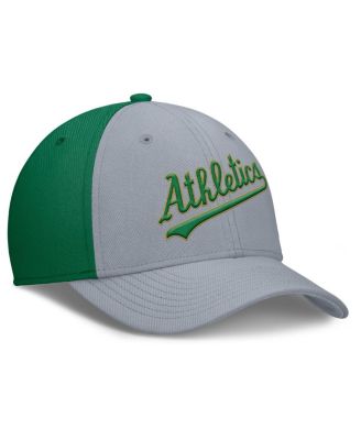 Men's Gray/Green Athletics Rise Swoosh Performance Flex Hat