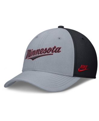 Nike - Men's Gray/Navy Minnesota Twins Rise Swoosh Performance Flex Hat