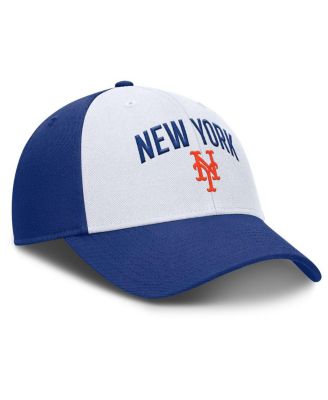 Men's White/Royal New York Mets Club Performance Adjustable Hat
