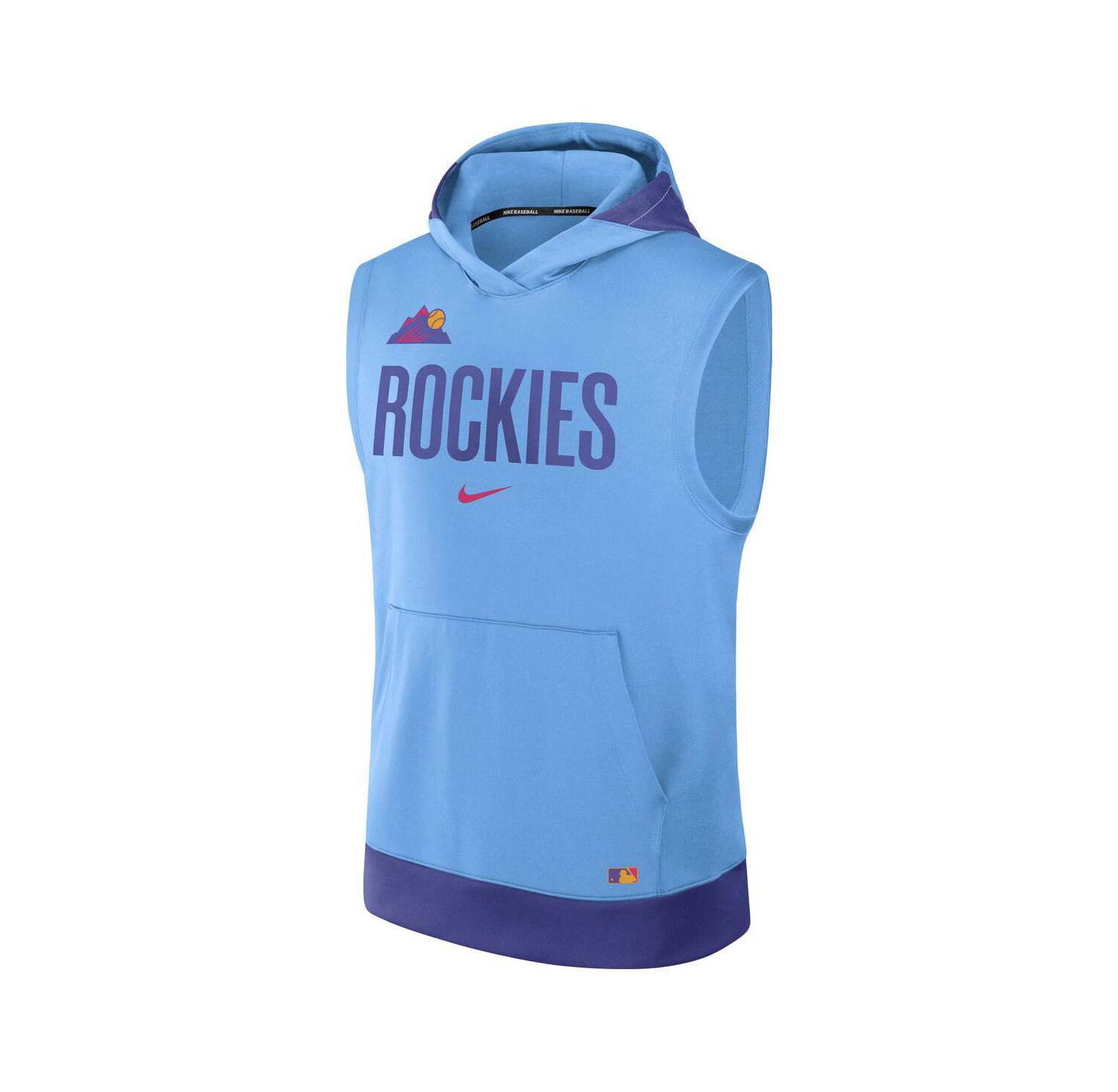 Men's Light Blue Colorado Rockies 2025 City Connect Authentic Collection Sleeveless Performance Pullover Hoodie