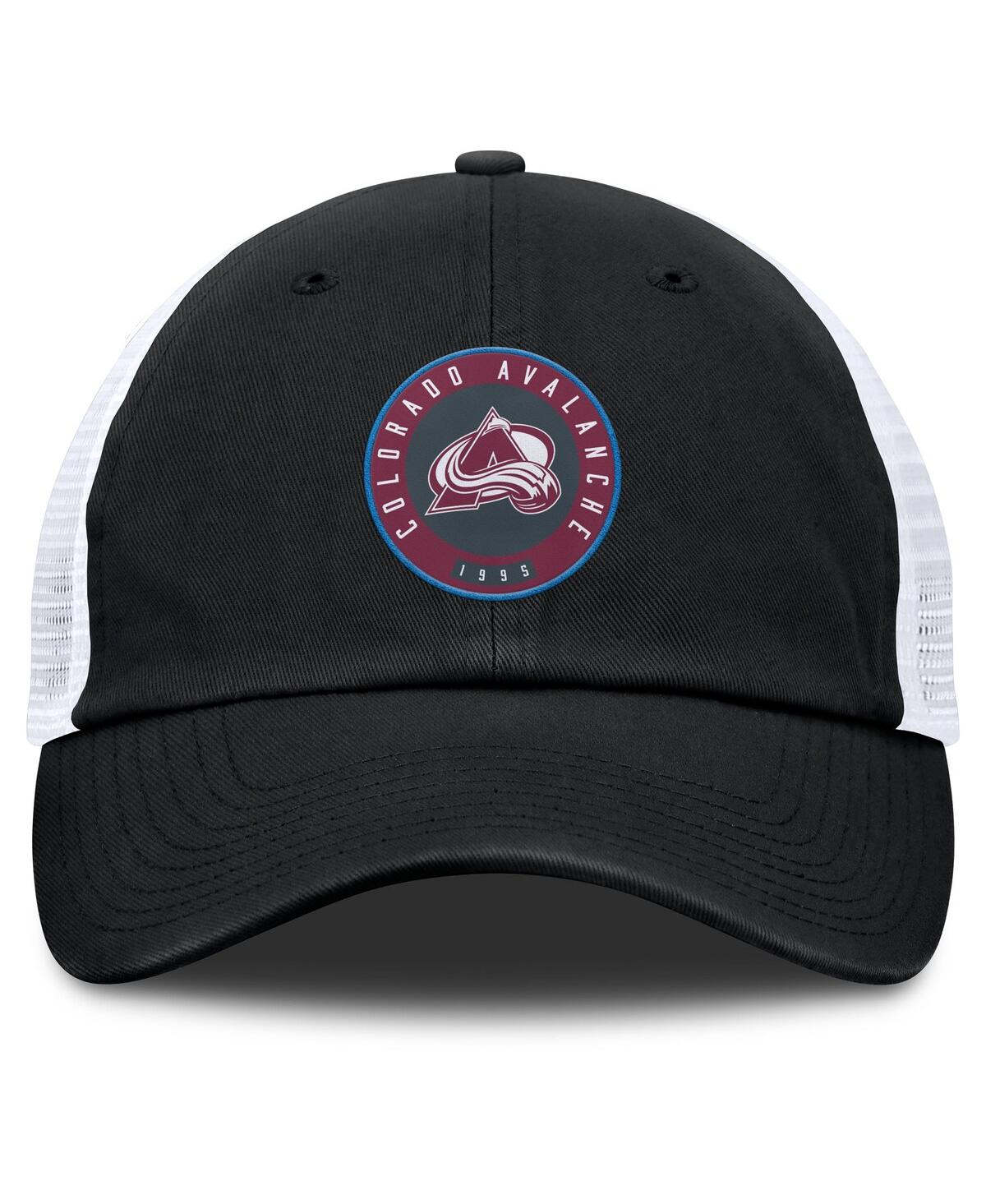 Fanatics Men's Black/white Colorado Avalanche Averie Trucker Adjustable Hat
