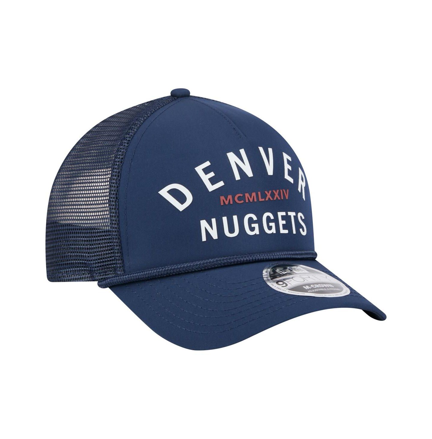 Мужская кепка New Era Navy Denver Nuggets Minimalist A-Frame 9FORTY Trucker Hat — фото 3