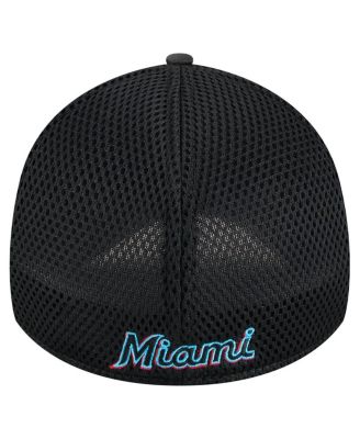 Men's Black Miami Marlins Subtle Camo 39THIRTY Flex Hat
