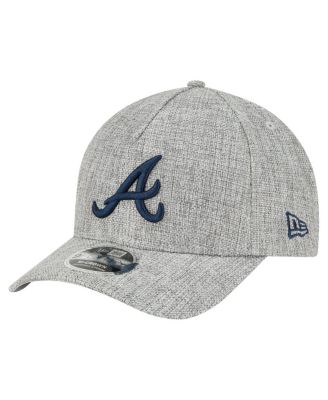 New Era - Men's Gray Atlanta Braves Cotton Weave M-Crown A-Frame 9FORTY Adjustable Hat