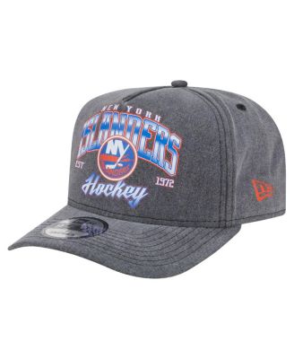 New Era - Men's Charcoal New York Islanders Throwback Washed A-Frame Pre-Curved 9FIFTY Snapback Hat