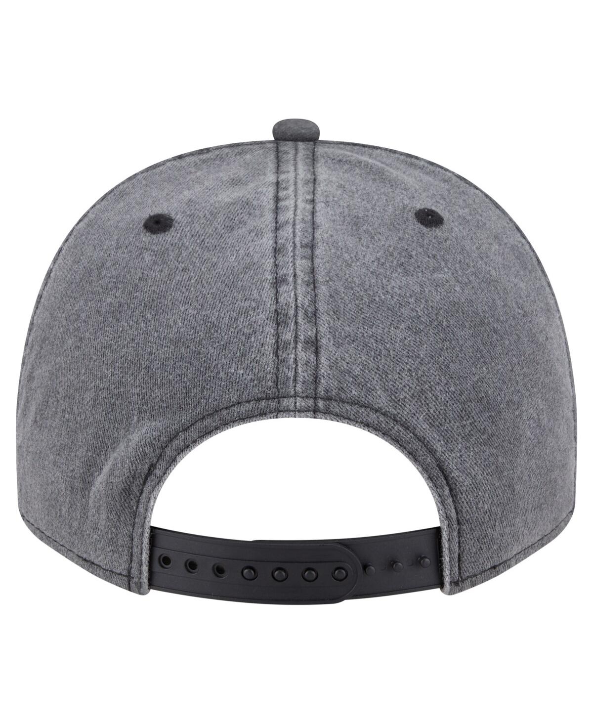 NEW ERA MEN'S CHARCOAL INDIANA PACERS THROWBACK WASHED PRE-CURVED 9FIFTY SNAPBACK HAT 
