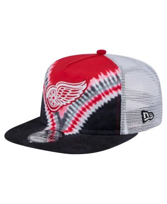 New Era - Men's Black/Red Detroit Red Wings Throwback V-Dye Adjustable Golfer Hat