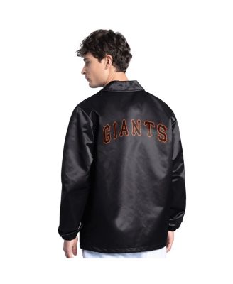 Men's Black San Francisco Giants Cooperstown Collection Point Man Full-Snap Coaches Jacket