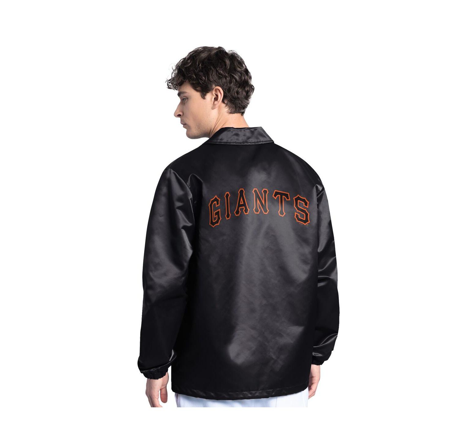 Men's Black San Francisco Giants Cooperstown Collection Point Man Full-Snap Coaches Jacket