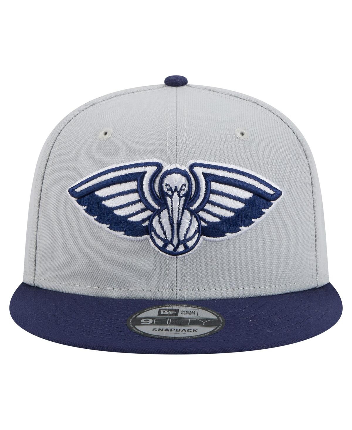 NEW ERA MEN'S GRAY/NAVY NEW ORLEANS PELICANS COLOR PACK 2-TONE 9FIFTY SNAPBACK HAT 