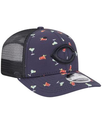 Men's Black Cincinnati Reds Adventure Drinks Pattern 9SEVENTY Stretch-Snap Hat